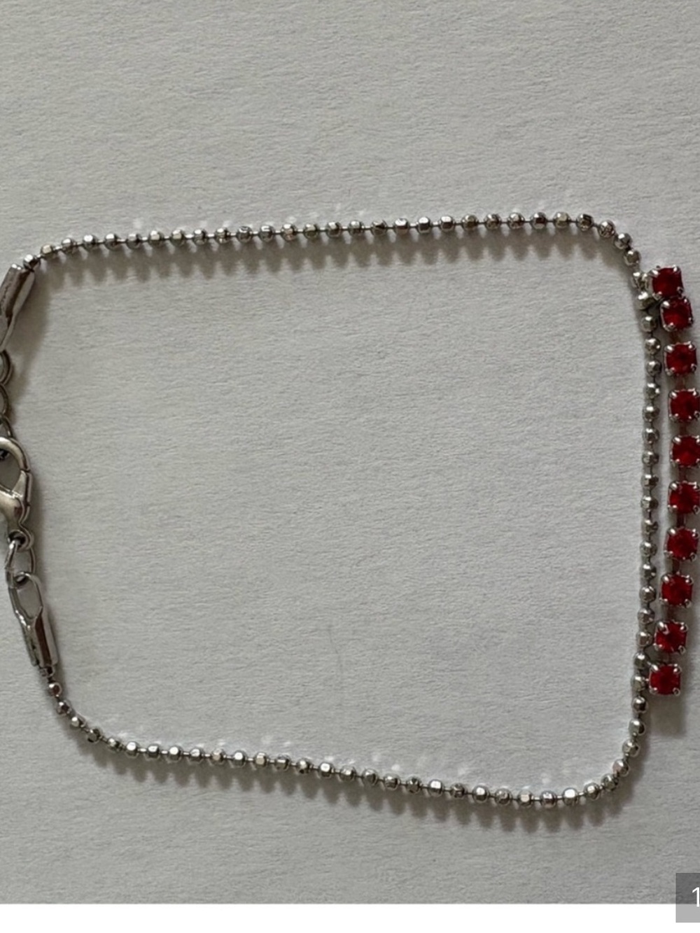 3 for $14 Elegant Silver Bracelet with Red Gem Accents